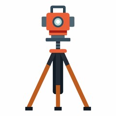 Surveying equipment theodolite total station for construction and engineering on white background