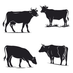collection-of-cow-outlines---black-silhouette-anim.eps