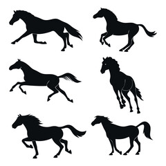 collection-of-running-and-standing-horse-silhouett.eps