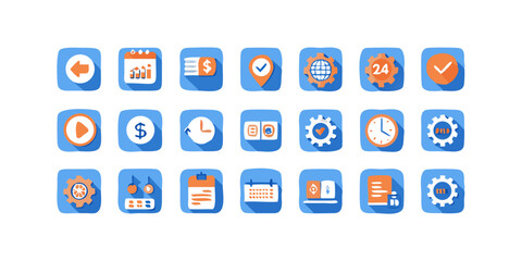 Modern Hybrid Glyph-Outline Icon Set for Workflow Optimization with Editable Stroke &ndash; KPI, Automation, Feedback, and Real-Time Sync Symbols