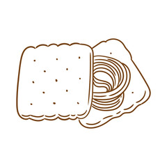 Original hand-drawn cookie illustrations in a linear minimalist style. For posters, bakery items, cafe menus, and graphic design.