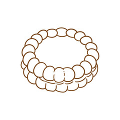 Original illustrations of cookies with jam, hand-drawn in a linear minimalist style. For posters, bakeries, cafe menus, and graphic design.