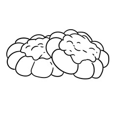 Original illustrations of cookies with jam, hand-drawn in a linear minimalist style. For posters, bakeries, cafe menus, and graphic design.