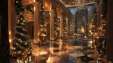 Obraz premium Festive christmas hall