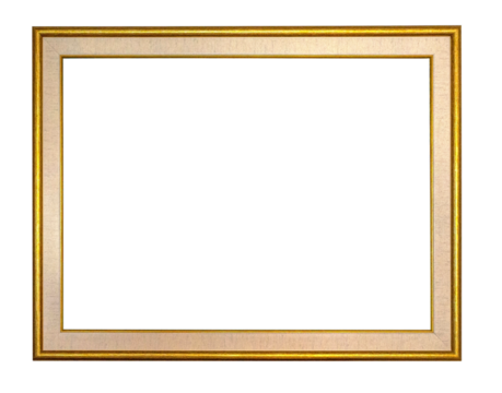 Golden frame with transparent background isolating frame for easy placement