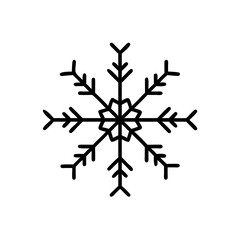 Black Outline Handmade Snowflake Winter Holiday Symbol Design Element christmas