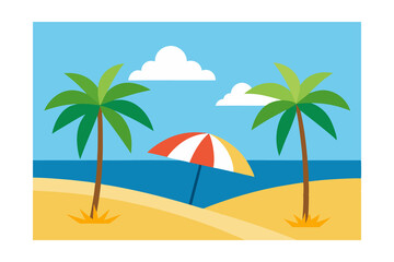 Fototapeta premium tropical beach with palm trees