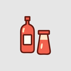 Fototapeta premium Ketchup bottles red color