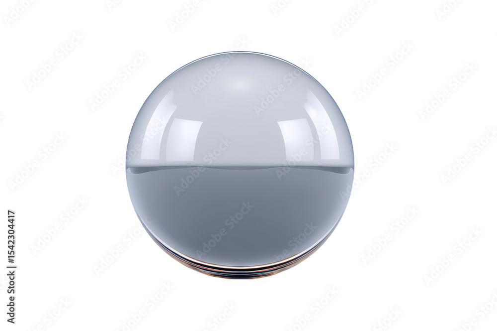 Poster reflective glass sphere with smooth surface and subtle reflections, creating minimalist and modern a