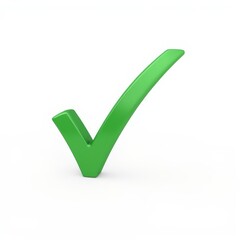 Green check mark isolated on white background