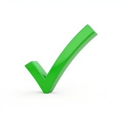 Green check mark isolated on white background