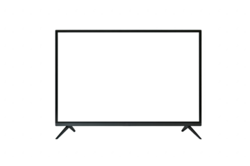 Modern blank flat screen television isolated on a transparent background