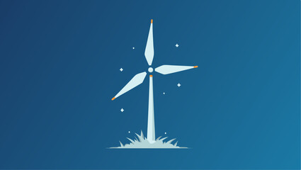 Minimalist Wind Turbine Vector