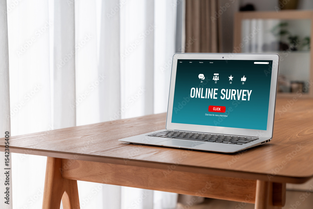 Poster online survey form for modish digital information collection on the internet network