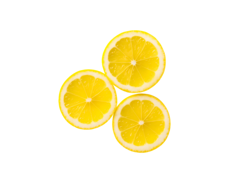 Fresh yellow lemon, halved and sliced, isolated on a white background, showcases healthy citrus fruit, rich in vitamin C and juicy for a refreshing taste