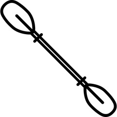 Obraz premium Whitewater kayak paddle outline icon vector