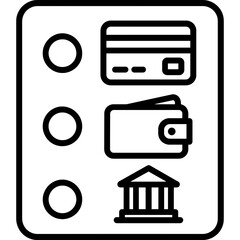 Subscription payment method selector outline icon vector