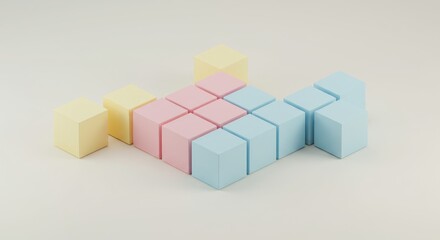 Obraz premium Colorful Cube Puzzle for Creative Problem Solving and Logical Thinking