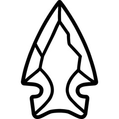 Archaeological arrowhead clean icon