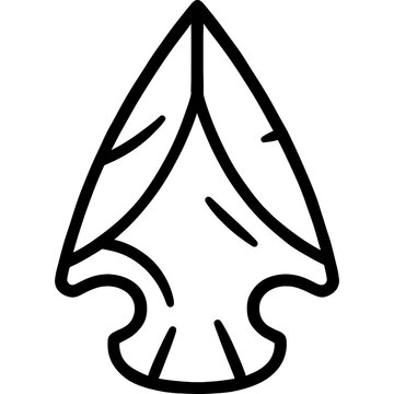 Minimalist arrowhead outline icon