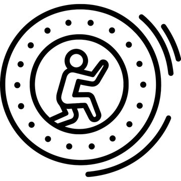 Zorbing ball outline icon vector