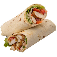 Chicken wrap isolated on transparent background