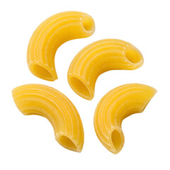 Macaroni pasta isolated on transparent background