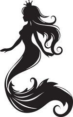 A beautiful queen mermaid vector printable design