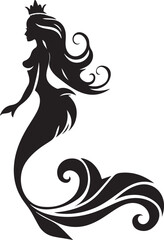 A beautiful queen mermaid vector printable design