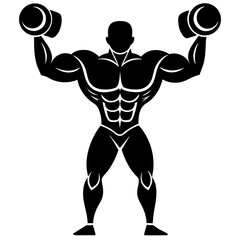 Muscular Athlete Figure Vector Art for Strength Training and Fitness Illustrations