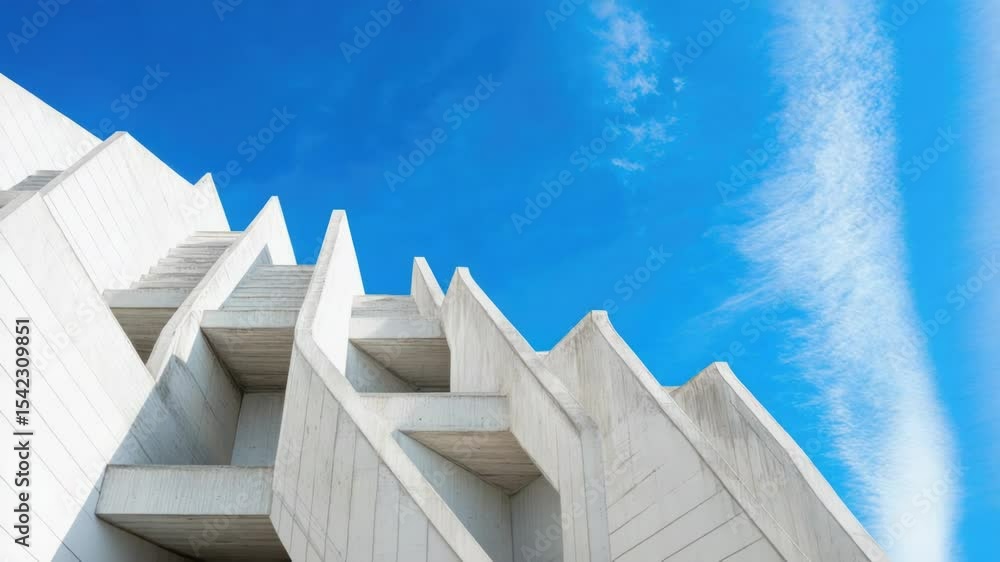 Poster a white building with a clock tower on the front, suitable for use in architectural or cityscape pho