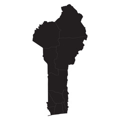 Detailed Vector Map of Benin with Cities, Rivers, and Coastlines