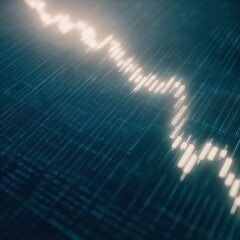 Fototapeta premium Charting data, glowing lines on a dark screen