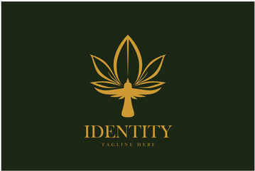 gold logo lotus bird