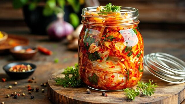 Delicious Homemade Kimchi in a Jar