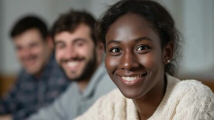 Smiling team collaboration in creative office environment - Powered by Adobe