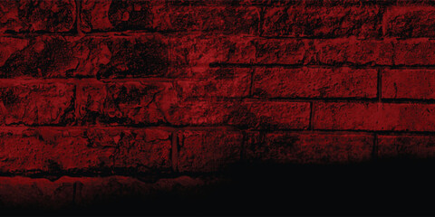 Durable and resilient urban brick wall with a rugged red tint, symbolizing fortitude and artistic expression with deep shadows.
