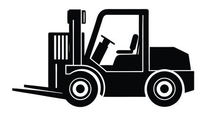 Fototapeta premium Isolated forklift silhouette on white background