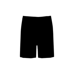 A simple image of a pair of black shorts isolated on a white background in a studio setting view