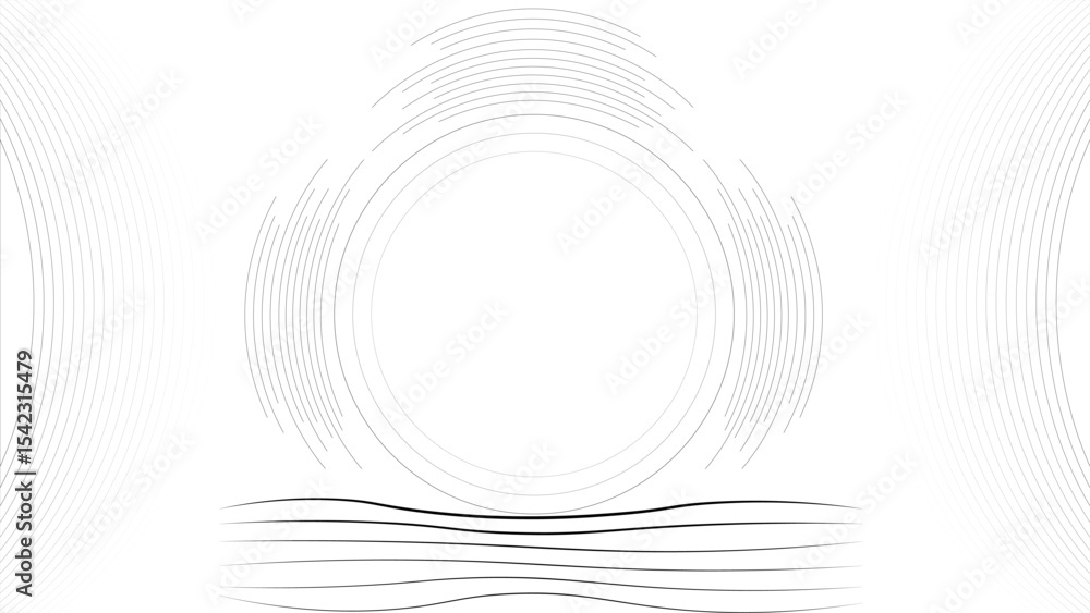 Poster soft wavy line and gradient pink abstract background with minimal triangles and white rings – modern