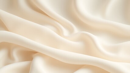 Obraz premium Creamy beige draped fabric texture background