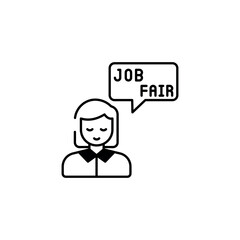Job Fair  icon design with white background stock illustration