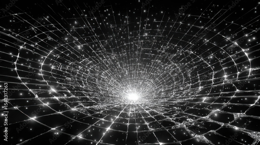 Aufkleber a vast cosmic web extends across the dark expanse, with sparkling stars at its center. the intricate