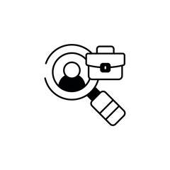 Recruiter Agency icon design with white background stock illustration