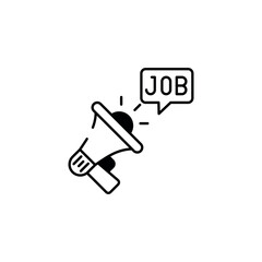 Job Vacancy Poster icon design with white background stock illustration