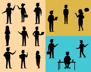 Collection of Business People Silhouettes
Diverse Professional Poses Silhouette Set