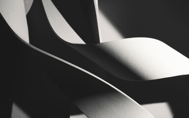 Detail of wavy shapes made paper, abstract