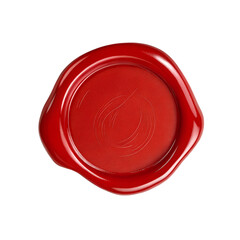 Red wax seal isolated on transparent background
