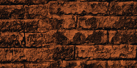 Background texture of an old, deteriorating wall, given a striking reddish-brown treatment for a modern, artistic feel with a dark edge.

