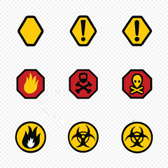 Hazard Warning Signs Collection - Safety Icons Pack
